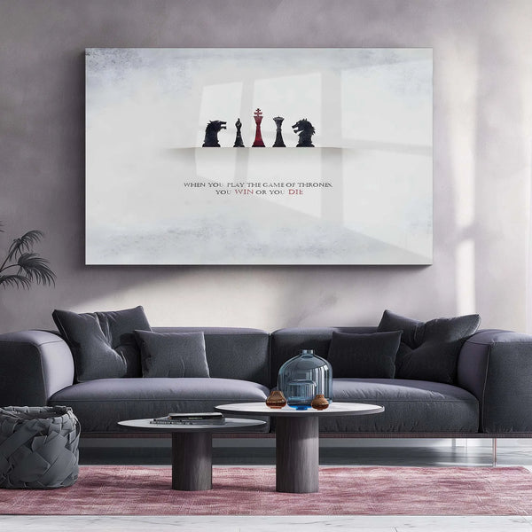 Quote Metal Poster | Throne Strategy – Chess & Power Quote Metal Poster