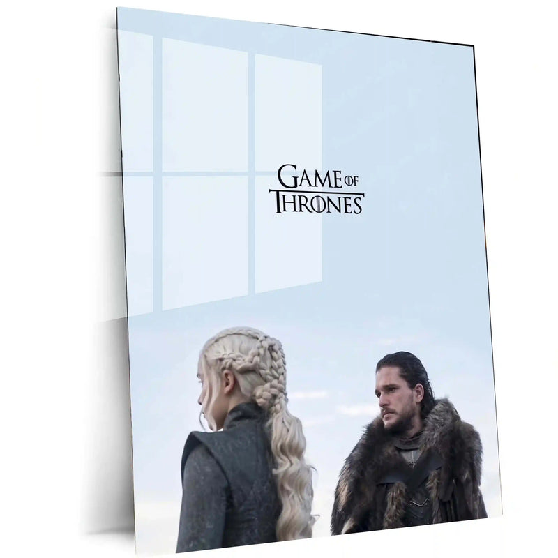Movies & Series Metal Poster | Game of Thrones Metal Poster | Jon Snow Daenerys Wall Art | GOT Minimal Aesthetic Frame | Epic Fantasy Series Decor - TURTLEWINGS 