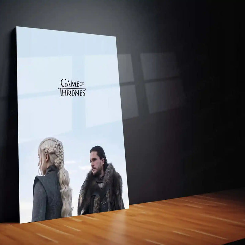 Movies & Series Metal Poster | Game of Thrones Metal Poster | Jon Snow Daenerys Wall Art | GOT Minimal Aesthetic Frame | Epic Fantasy Series Decor - TURTLEWINGS 