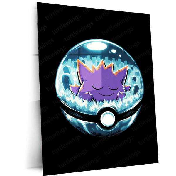 Gengar Pokémon Metal Frame | Ghost-Type Wall Art | Anime Gaming Decor 01 - TURTLEWINGS 