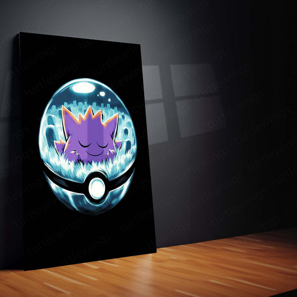 Gengar Pokémon Metal Frame | Ghost-Type Wall Art | Anime Gaming Decor 01 - TURTLEWINGS 