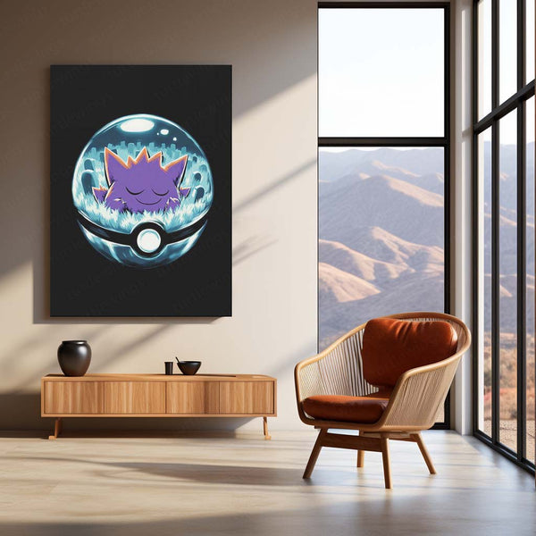 Gengar Pokémon Metal Frame | Ghost-Type Wall Art | Anime Gaming Decor 01 - TURTLEWINGS 