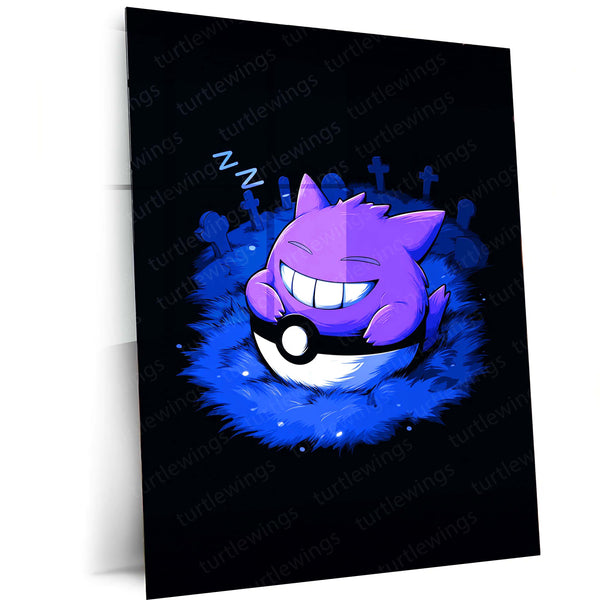 Gengar Pokémon Metal Frame | Ghost-Type Wall Art | Anime Gaming Decor 02 - TURTLEWINGS 