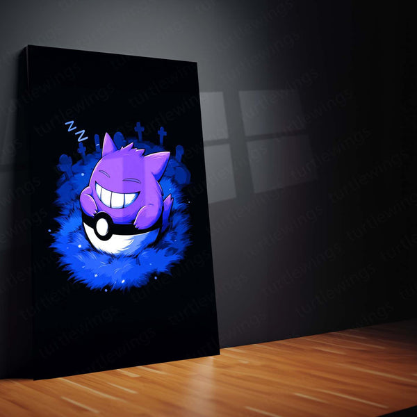 Gengar Pokémon Metal Frame | Ghost-Type Wall Art | Anime Gaming Decor 02 - TURTLEWINGS 