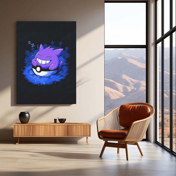 Gengar Pokémon Metal Frame | Ghost-Type Wall Art | Anime Gaming Decor 02 - TURTLEWINGS 