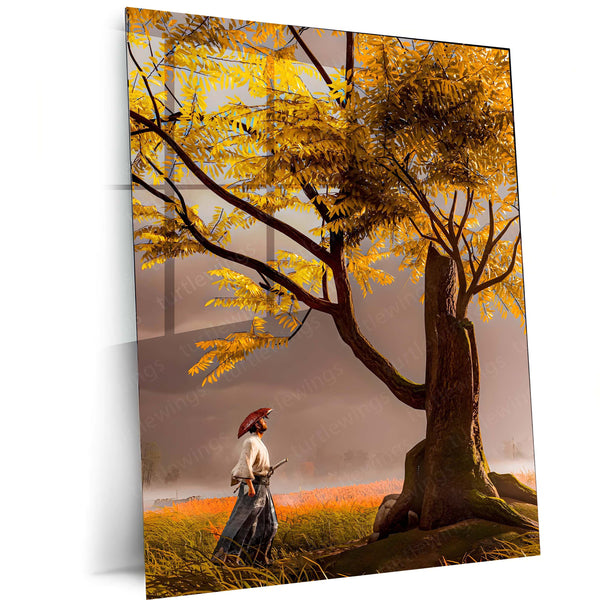 Ghost Samurai – The Golden Path | Tranquil Warrior Metal Frame Poster