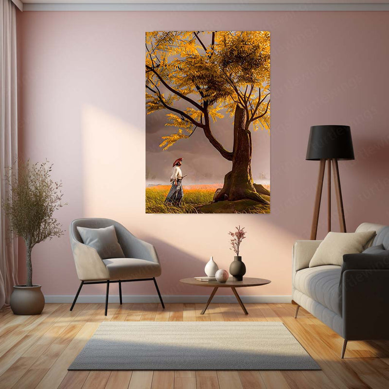 Ghost Samurai – The Golden Path | Tranquil Warrior Metal Frame Poster