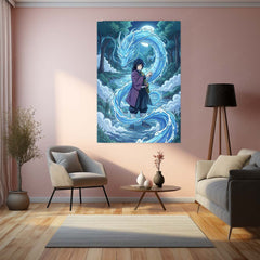 Anime Metal Poster | Giyu Tomioka Water Dragon Metal Poster | Demon Slayer Hashira Wall Art | Anime Metal Print
