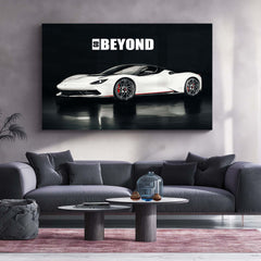 Go Beyond – Pininfarina Battista Metal Frame | Futuristic Hypercar Wall Art
