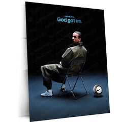 Quote Metal Poster | Leroy Sane – God Got Us Metal Frame  Faith, Calm Confidence & Trust the Process Football Wall Art | Modern Belief Quote Metal Poste