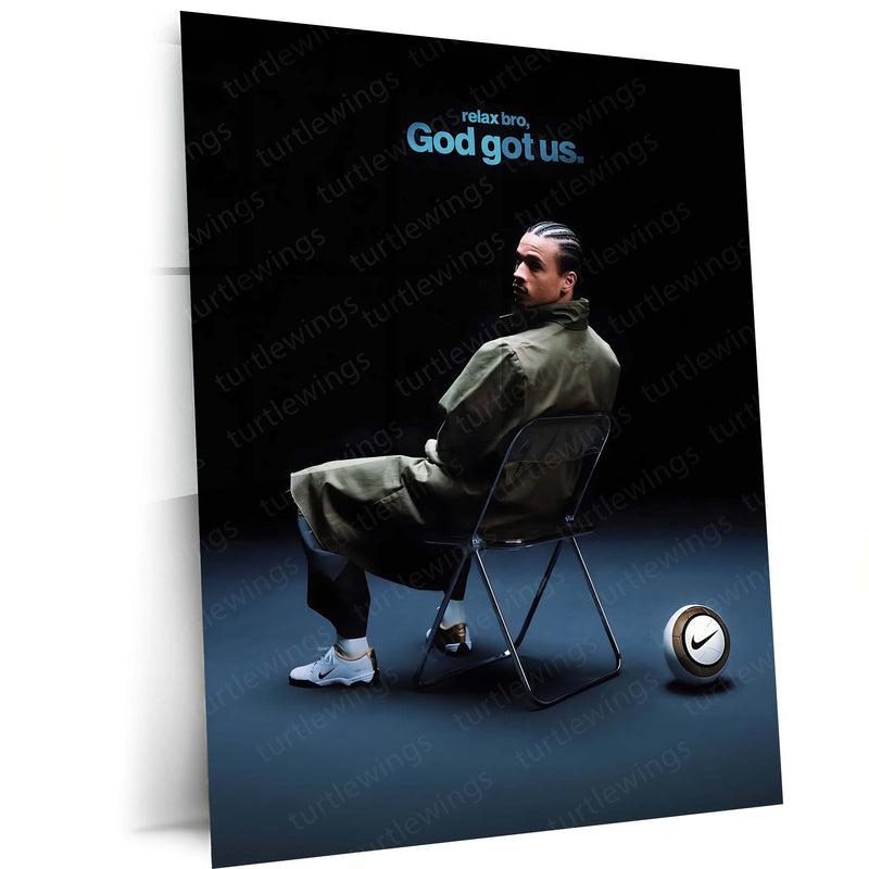 Quote Metal Poster | Leroy Sane – God Got Us Metal Frame  Faith, Calm Confidence & Trust the Process Football Wall Art | Modern Belief Quote Metal Poste