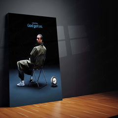 Quote Metal Poster | Leroy Sane – God Got Us Metal Frame  Faith, Calm Confidence & Trust the Process Football Wall Art | Modern Belief Quote Metal Poste