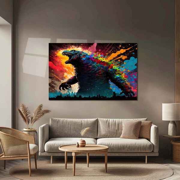 Godzilla – Color Storm Edition Metal Poster | Monsterverse Collectible Wall Frame