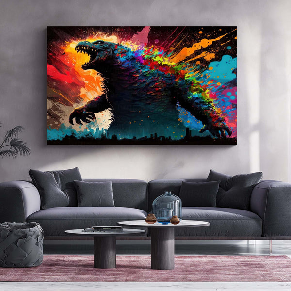 Godzilla – Color Storm Edition Metal Poster | Monsterverse Collectible Wall Frame