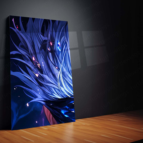Anime Metal Poster Set of 9 | Gojo Satoru | Jujutsu Kaisen Hollow Purple Wall Art | Blindfolded Gojo Anime 9 Panel Metal Print