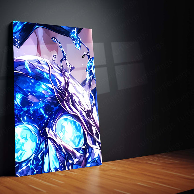 Anime Metal Poster Set of 9 | Gojo Satoru | Jujutsu Kaisen Hollow Purple Wall Art | Blindfolded Gojo Anime 9 Panel Metal Print