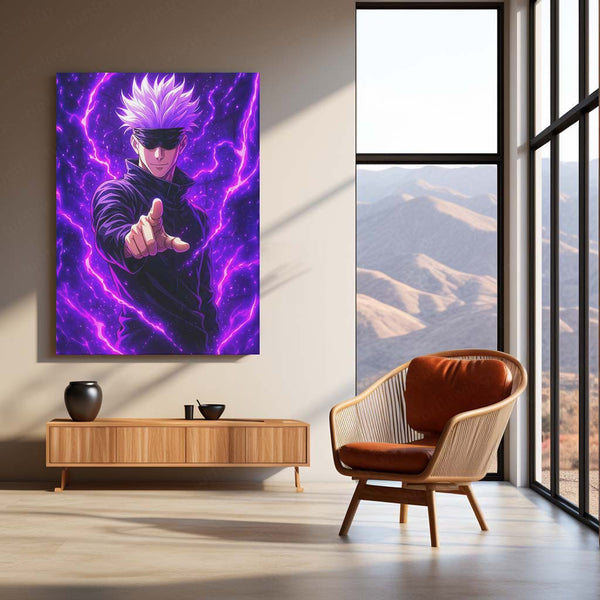 Anime metal poster | Gojo Satoru – Jujutsu Kaisen Metal Poster | Infinity Technique Anime Wall Frame