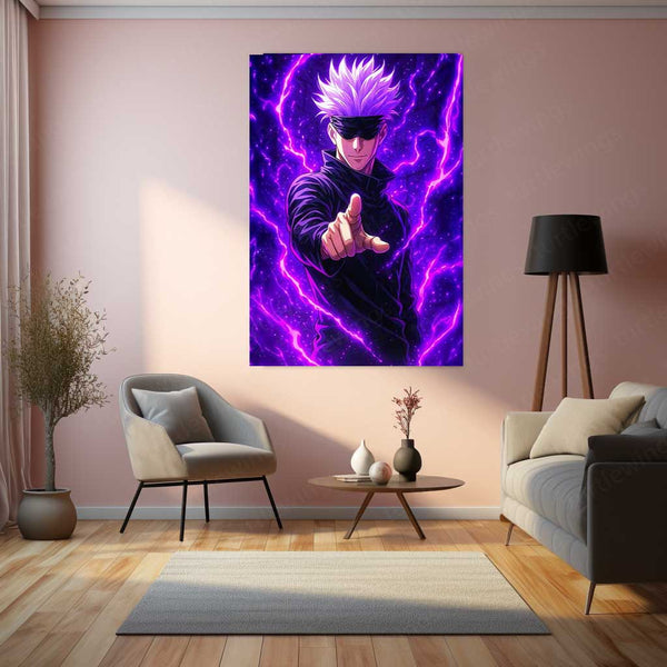 Anime metal poster | Gojo Satoru – Jujutsu Kaisen Metal Poster | Infinity Technique Anime Wall Frame