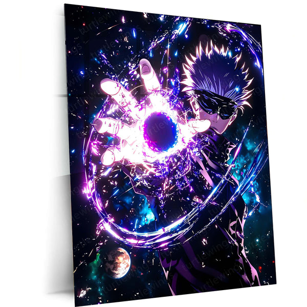 Anime metal poster | Gojo Satoru – Jujutsu Kaisen Metal Poster | Infinity Technique Anime Wall Frame 01