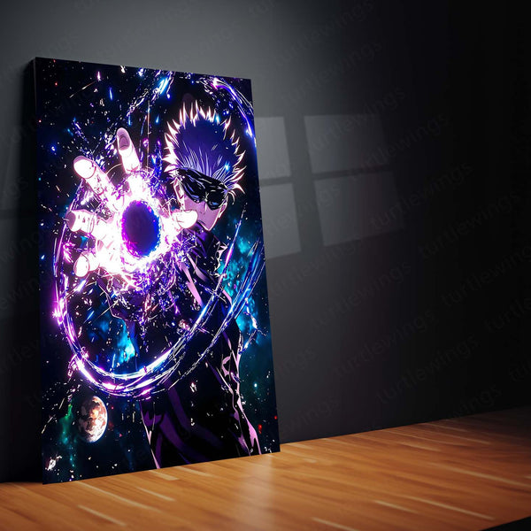 Anime metal poster | Gojo Satoru – Jujutsu Kaisen Metal Poster | Infinity Technique Anime Wall Frame 01
