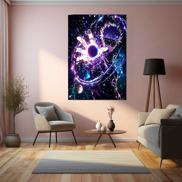 Anime metal poster | Gojo Satoru – Jujutsu Kaisen Metal Poster | Infinity Technique Anime Wall Frame 01