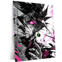 Anime Metal Poster | Dragon Ball Super Metal Poster | Goku Black Rose Dark Aura Wall Art | Epic Saiyan Villain Metal Frame