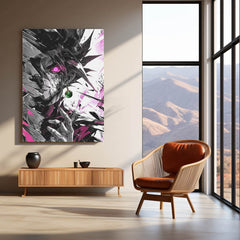 Anime Metal Poster | Dragon Ball Super Metal Poster | Goku Black Rose Dark Aura Wall Art | Epic Saiyan Villain Metal Frame