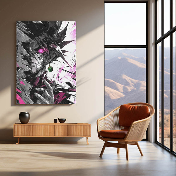 Anime Metal Poster | Dragon Ball Super Metal Poster | Goku Black Rose Dark Aura Wall Art | Epic Saiyan Villain Metal Frame
