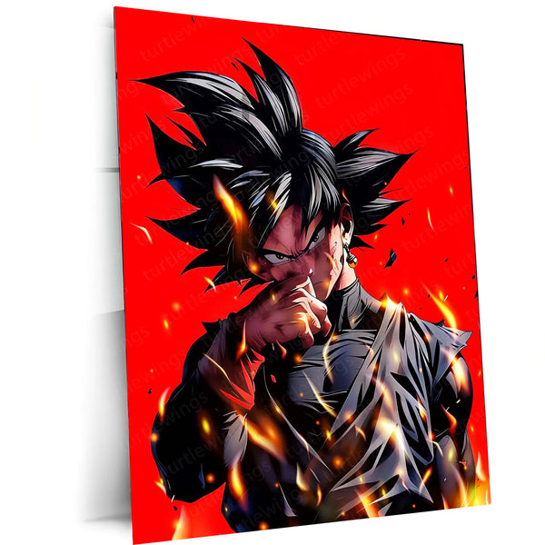 Anime Metal Poster | Goku Black – Dark Saiyan Rage Metal Poster | Dragon Ball Super Wall Frame
