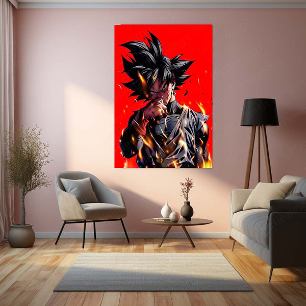 Anime Metal Poster | Goku Black – Dark Saiyan Rage Metal Poster | Dragon Ball Super Wall Frame