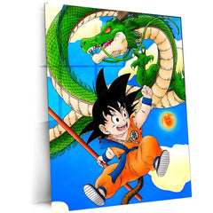 Anime Metal Poster | Goku & Shenron – The Four-Star Ball Adventure | Dragon Ball Classic Metal Frame Poster