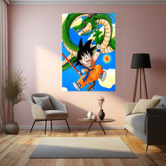 Anime Metal Poster | Goku & Shenron – The Four-Star Ball Adventure | Dragon Ball Classic Metal Frame Poster