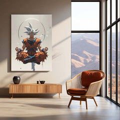 Anime Metal Poster | Goku Ultra Instinct Metal Poster | Dragon Ball Anime Wall Art | Saiyan Meditation & Power Metal Print