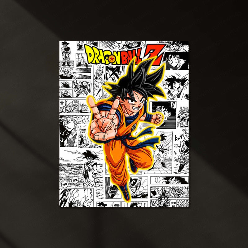 Goku Dragon Ball Z Neon LED Metal Frame | Saiyan Power Manga Collage LED Wall Art | Anime Gaming Room Décor by TurtleWings