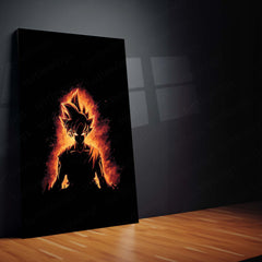 Goku – Fiery Saiyan Resolve Metal Poster | Dragon Ball Z Wall Frame