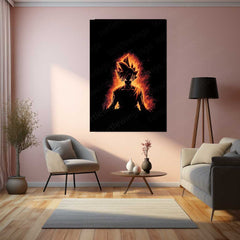 Goku – Fiery Saiyan Resolve Metal Poster | Dragon Ball Z Wall Frame