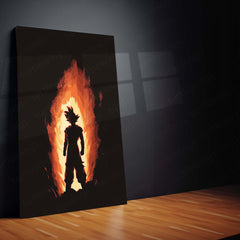 Goku – Flames of Power Metal Poster | Dragon Ball Z Wall Frame