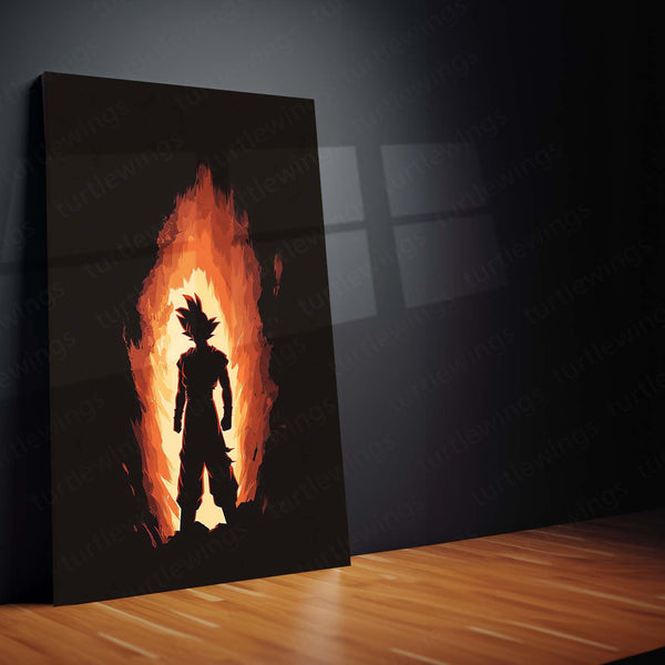 Goku – Flames of Power Metal Poster | Dragon Ball Z Wall Frame