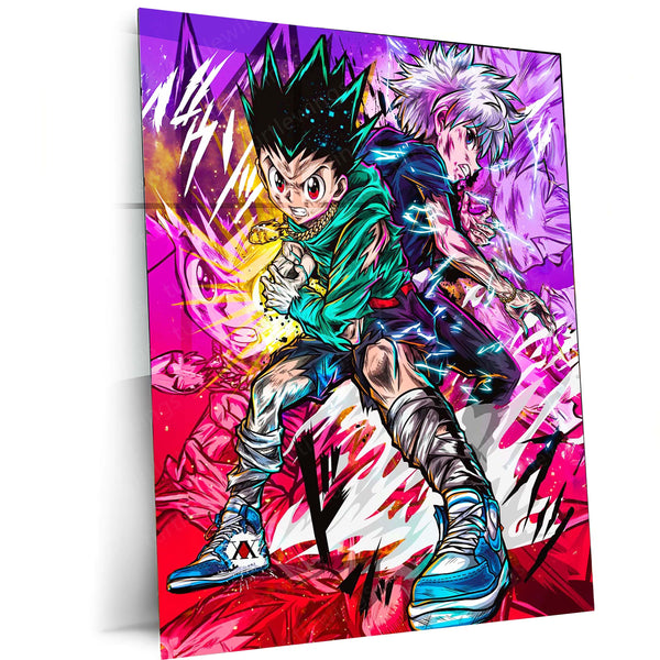 Anime Metal Poster | Gon & Killua – Hunter x Hunter Dynamic Duo Metal Poster | Anime Friendship Wall Frame