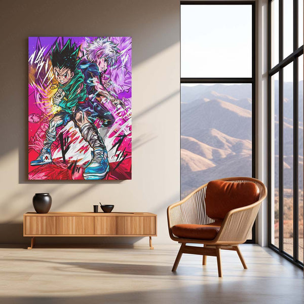 Anime Metal Poster | Gon & Killua – Hunter x Hunter Dynamic Duo Metal Poster | Anime Friendship Wall Frame