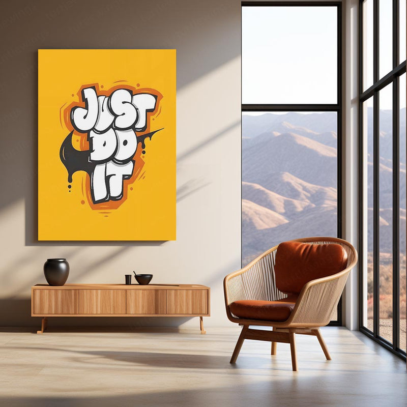 Graffiti Style Motivational Metal Frame | Urban Street Art Poster | Bold Quote Wall Decor for Hustlers & Creatives