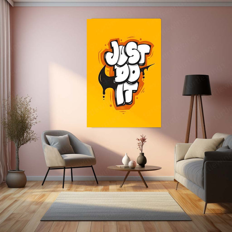 Graffiti Style Motivational Metal Frame | Urban Street Art Poster | Bold Quote Wall Decor for Hustlers & Creatives