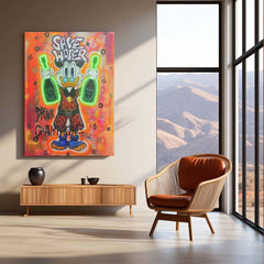 Drink Champagne – Duck Graffiti Neon LED Metal Frame | Rich Life Pop Art Poster | Street Luxe Wall Decor