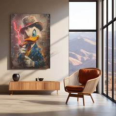 The Boss Duck – Cigar Neon LED Metal Frame | Mafia Pop Art Wall Poster | Rich Vibes Graffiti Decor