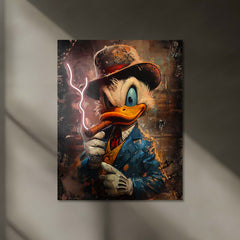 The Boss Duck – Cigar Neon LED Metal Frame | Mafia Pop Art Wall Poster | Rich Vibes Graffiti Decor