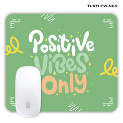Green Illustrated Positive Vibes Only Small Mousepad - TURTLEWINGS 