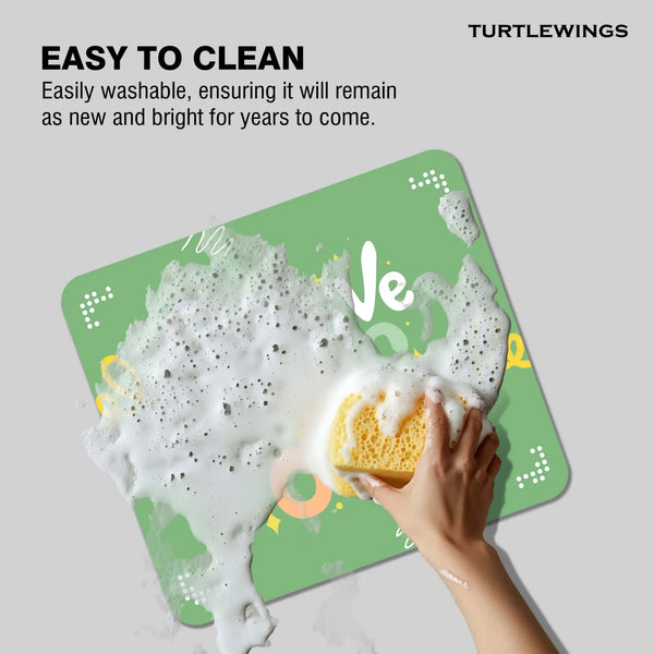 Green Illustrated Positive Vibes Only Small Mousepad - TURTLEWINGS 