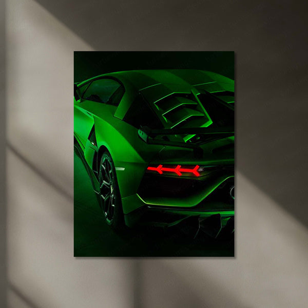Lamborghini LED Neon Metal Frame Supercar Taillight Wall Art | Exotic Automotive LED Metal Decor