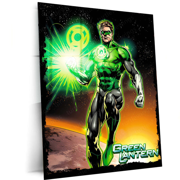 Green Lantern – Emerald Warrior Metal Poster | DC Comics Justice League Wall Frame 01