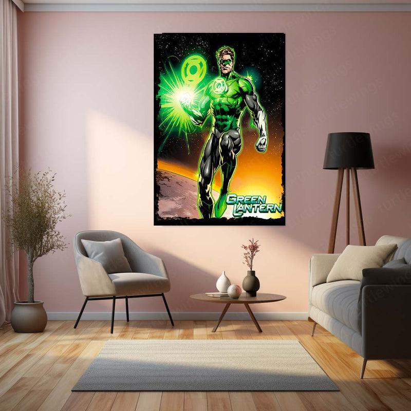 Green Lantern – Emerald Warrior Metal Poster | DC Comics Justice League Wall Frame 01